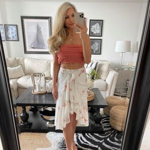 Floral ruffled skirt & top.